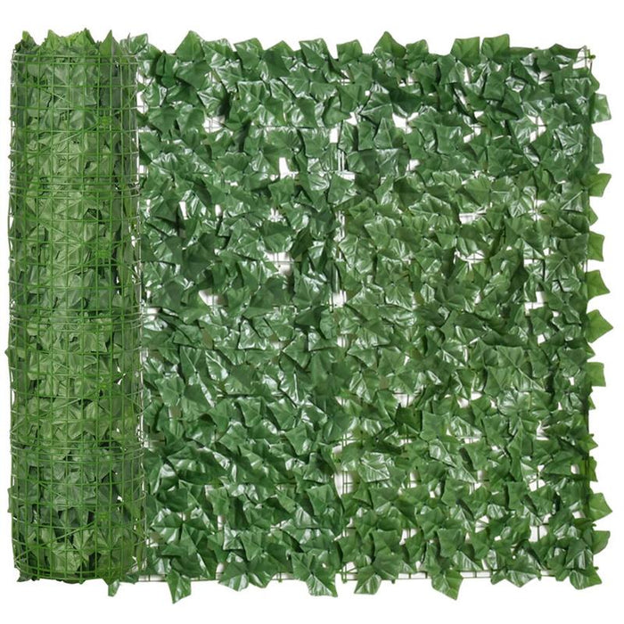 ROTOLO DI SIEPE ARTIFICIALE PER BALCONE IN PE CON FOGLIE 300X100 CM VERDE SCURO