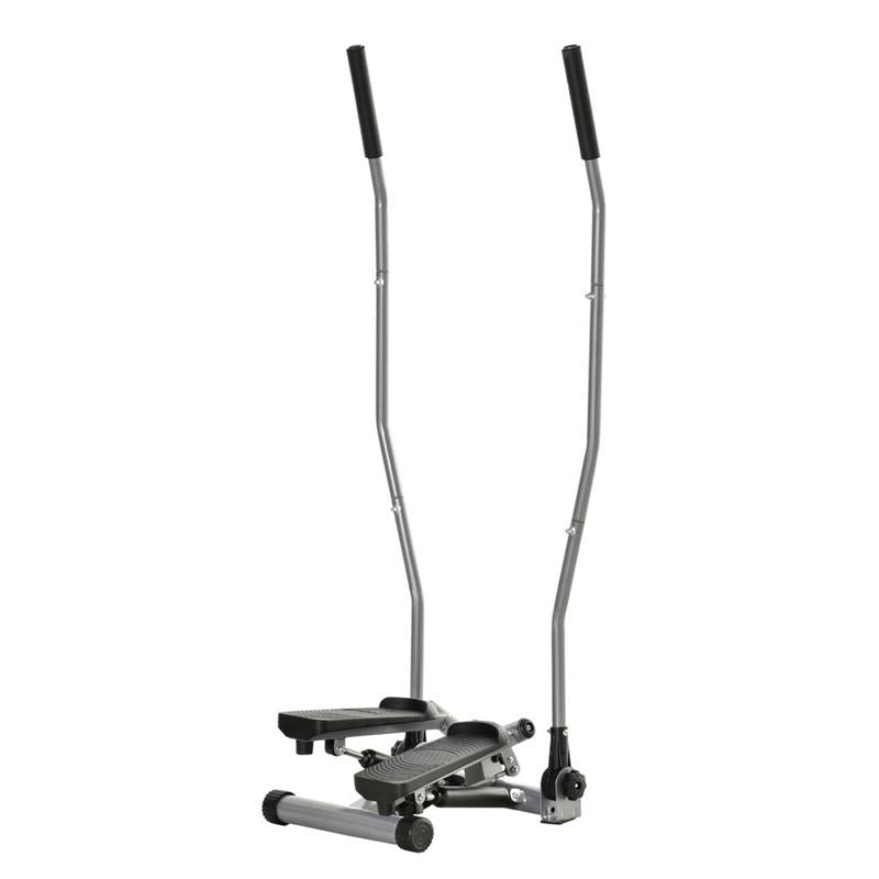 STEPPER CON MANUBRIO MANIGLIE STEP FITNESS CON MONITOR LCD PER CASA E PALESTRA ARGENTO