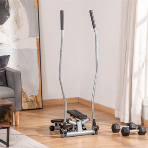 STEPPER CON MANUBRIO MANIGLIE STEP FITNESS CON MONITOR LCD PER CASA E PALESTRA ARGENTO
