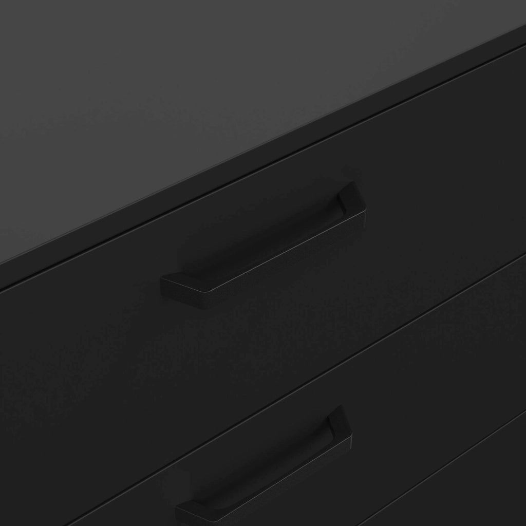 Cassettiera Theodule, Settimino multiuso, Comò camera da letto, Mobile con cassetti, 99x40 h77 cm, Nero
