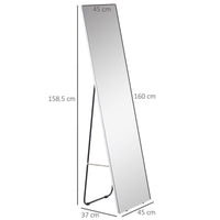 SPECCHIO DA TERRA E PARETE CON STRUTTURA IN ALLUMINIO PER CAMERA, INGRESSO E BAGNO, 45X37X158.5CM