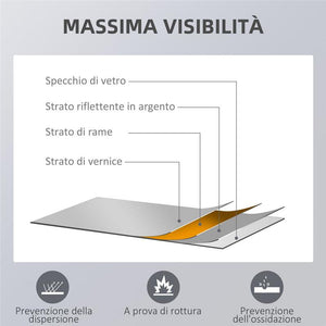 SPECCHIO DA PARETE E DA APPOGGIO IN LEGNO DI PINO CON GANCI INCLUSI 45X125CM