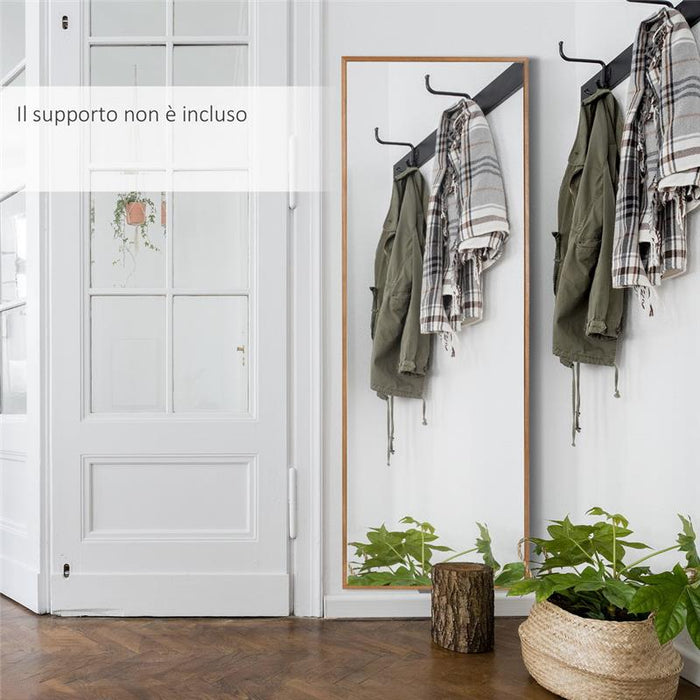 SPECCHIO DA PARETE E DA APPOGGIO IN LEGNO DI PINO CON GANCI INCLUSI 45X125CM