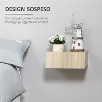 SET 2 COMODINI SOSPESI IN LEGNO COLORE LEGNO