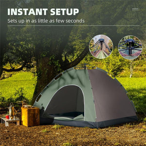 TENDA DA CAMPEGGIO POP-UP PER 4 PERSONE CON BORSA DA TRASPORTO, 210X210X135CM, VERDE