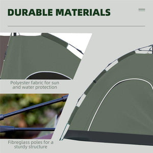 TENDA DA CAMPEGGIO POP-UP PER 4 PERSONE CON BORSA DA TRASPORTO, 210X210X135CM, VERDE