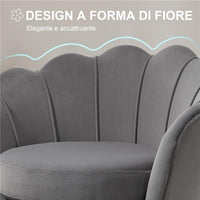 POLTRONA VINTAGE DI DESIGN IN VELLUTO MARRONE, POLTRONCINA DA CAMERA CON SCHIENALE ALTO 76X67X74CM