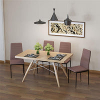 SET 4 SEDIE IMBOTTITE STILE MODERNO IN METALLO E TESSUTO CACHI