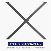 SET 2 PEZZI GAMBE TAVOLO IN ACCIAIO A X 80X4X72CM NERO