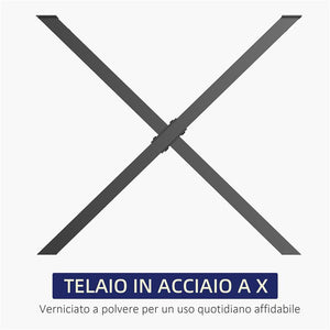 SET 2 PEZZI GAMBE TAVOLO IN ACCIAIO A X 80X4X72CM NERO