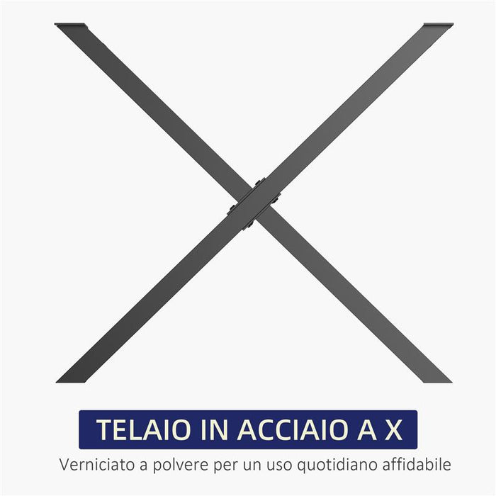 SET 2 PEZZI GAMBE TAVOLO IN ACCIAIO A X 80X4X72CM NERO