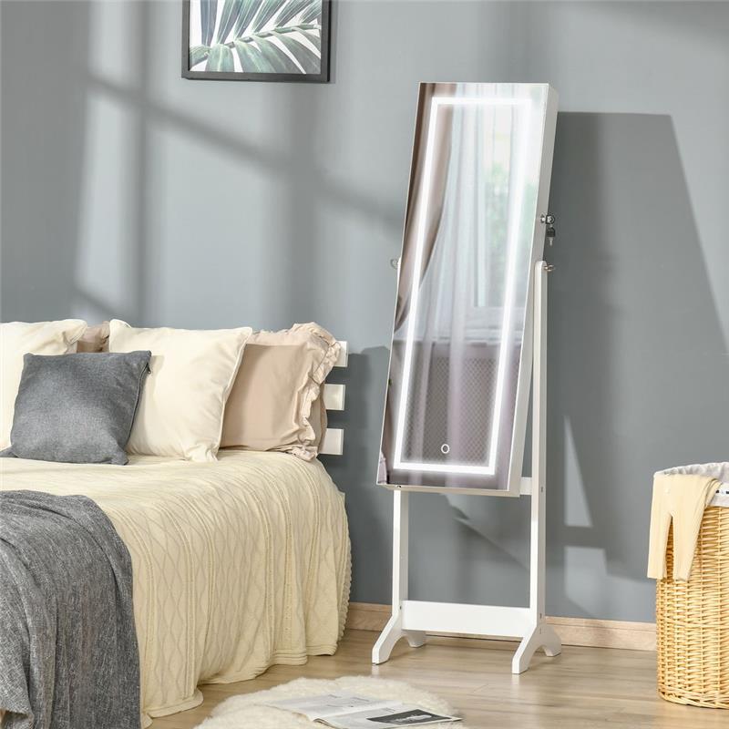 SPECCHIO PORTAGIOIE AUTOPORTANTE CON LUCE LED CON SERRATURA 46X36.5X151CM