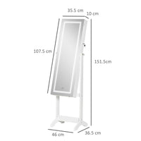 SPECCHIO PORTAGIOIE AUTOPORTANTE CON LUCE LED CON SERRATURA 46X36.5X151CM