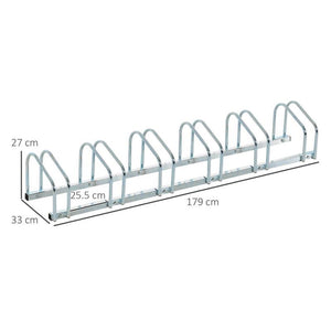 RASTRELLIERA PORTABICICLETTE PARCHEGGIO PER 6 BICICLETTE IN ACCIAIO, 179X33X27 C