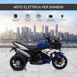 MOTO ELETTRICA PER BAMBINI 3-5 ANNI BATTERIA NERO BLU