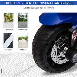 MOTO ELETTRICA PER BAMBINI 3-5 ANNI BATTERIA NERO BLU