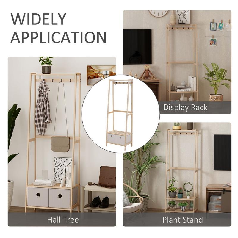 APPENDIABITI MULTIFUNZIONE PER INGRESSO E SOGGIORNO LEGNO NATURALE