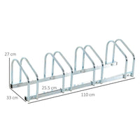 RASTRELLIERA PORTABICICLETTE PARCHEGGIO PER 4 BICICLETTE IN ACCIAIO 110X33X27 CM