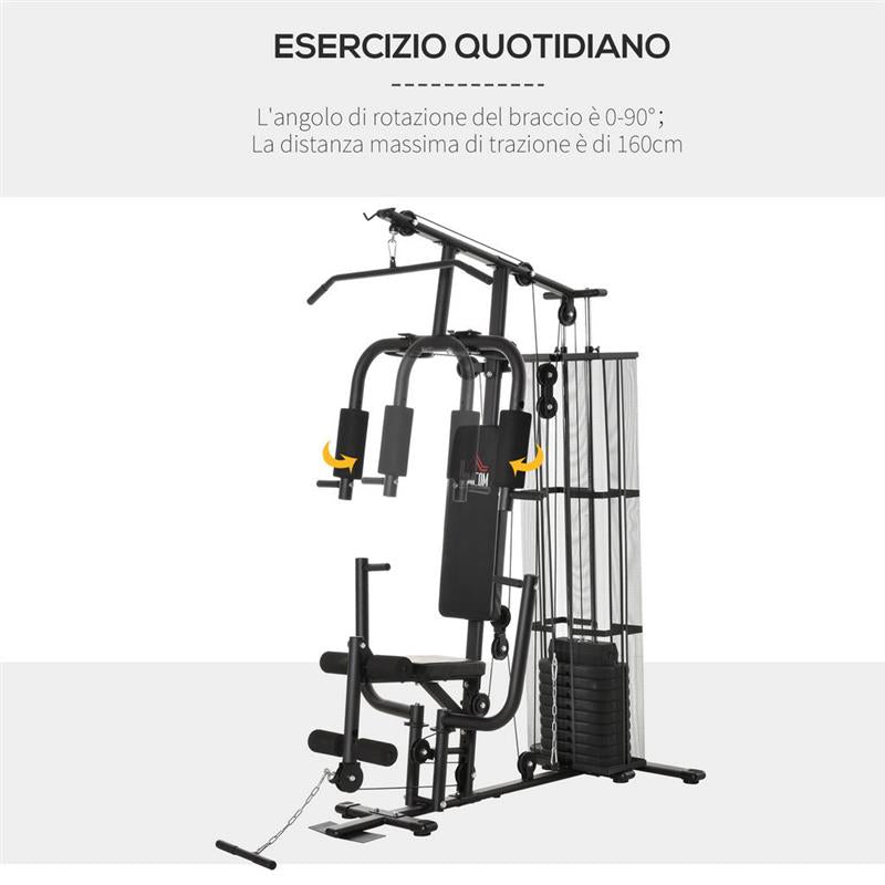 STAZIONE FITNESS PALESTRA MULTIFUNZIONE IN ACCIAIO
