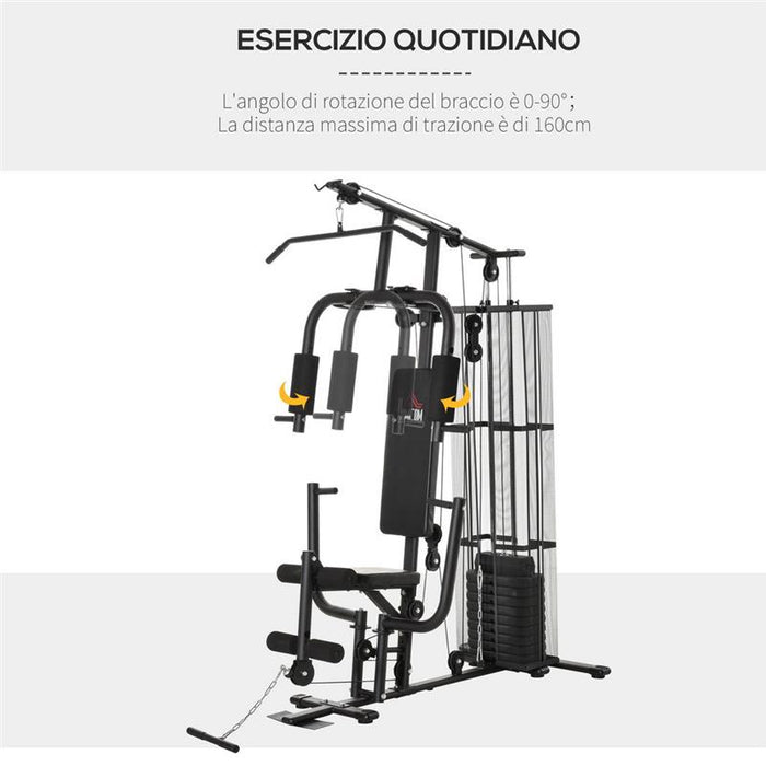 STAZIONE FITNESS PALESTRA MULTIFUNZIONE IN ACCIAIO