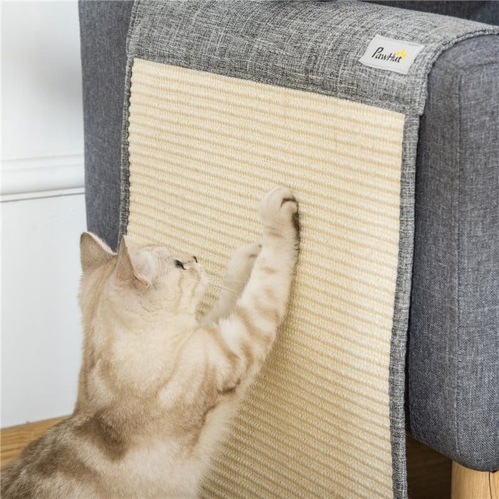 SET 2 TIRAGRAFFI PER GATTI DA DIVANO, TAPPETINI TIRAGRAFFI IN SISAL E POLIESTERE, 130X45CM - GRIGIO