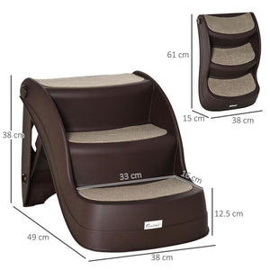 SCALETTA PER CANI PIEGHEVOLE CON 3 GRADINI ANTISCIVOLO IN PP 49×38×38CM