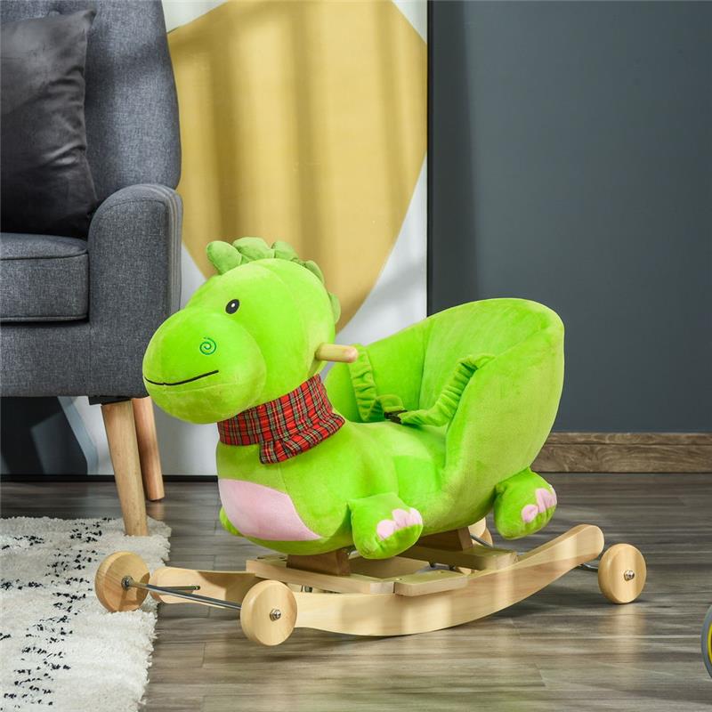 DONDOLO CON RUOTE A FORMA DI DRAGO PER BAMBINI 18-36 MESI VERDE