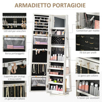 SPECCHIO PORTAGIOIE GIREVOLE CON 2 CHIAVI IN LEGNO 38X38X160 CM