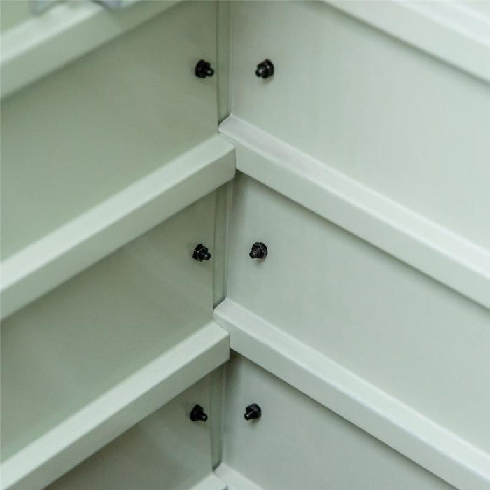 PANCA CONTENITORE DA ESTERNO CON CHIAVE, BAULE DA GIARDINO IN ACCIAIO 120X62X62CM GRIGIO