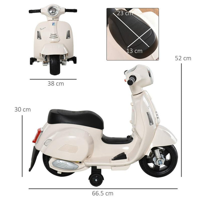 MOTO ELETTRICA VESPA PER BAMBINI 18-36 MESI BIANCA