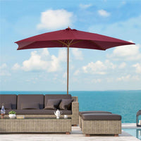 OMBRELLONE IN LEGNO DA ESTERNO GIARDINO 2 X 3 X 2.45 M BORDEAUX