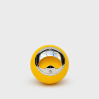 Apribottiglie "Smiley" – Palla da biliardo gialla con faccina e inserto in acciaio