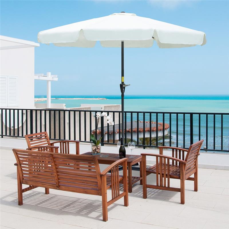 OMBRELLONE DA GIARDINO ROTONDO 266 X 250 CM BEIGE