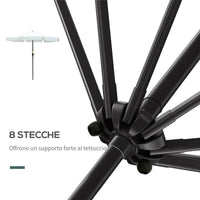 OMBRELLONE DA GIARDINO ROTONDO 266 X 250 CM BEIGE