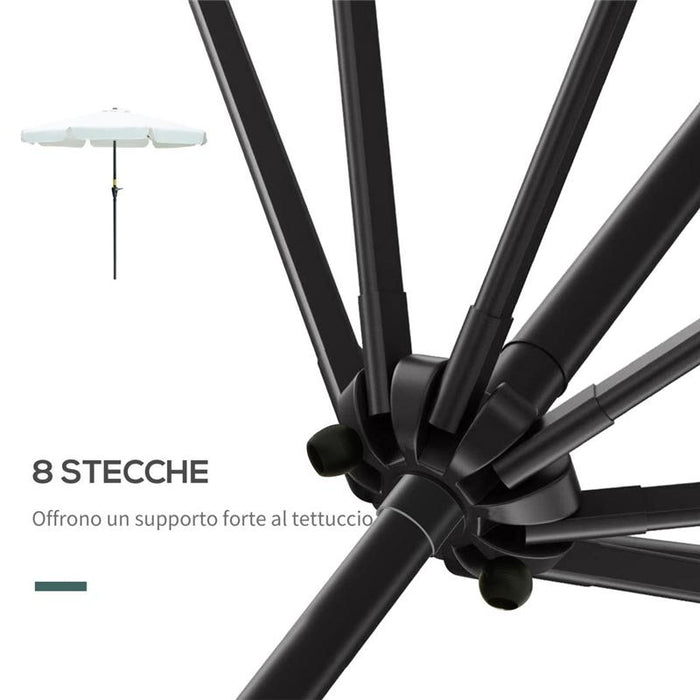 OMBRELLONE DA GIARDINO ROTONDO 266 X 250 CM BEIGE