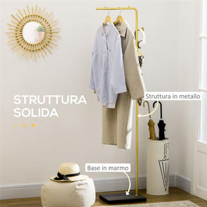 APPENDIABITI CON 2 GANCI PER INGRESSO CAMERA DA LETTO E SOGGIORNO ORO E NERO