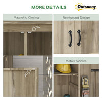 CASETTA DA GIARDINO IN LEGNO DI ABETE CON 2 PORTE E RIPIANI 120 X 57 X 183 CM