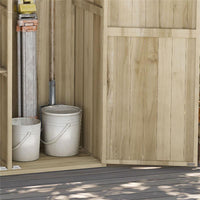 CASETTA DA GIARDINO IN LEGNO DI ABETE CON 2 PORTE E RIPIANI 120 X 57 X 183 CM