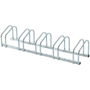 RASTRELLIERA PORTABICICLETTE PARCHEGGIO PER 5 BICICLETTE IN ACCIAIO, 145×33×27 C