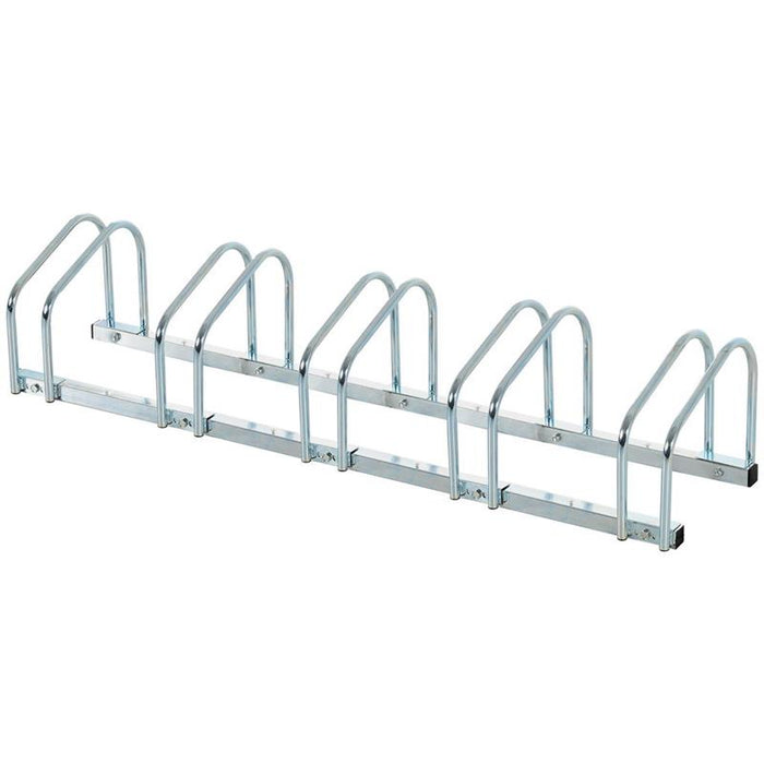 RASTRELLIERA PORTABICICLETTE PARCHEGGIO PER 5 BICICLETTE IN ACCIAIO, 145×33×27 C