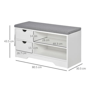 SCARPIERA SALVASPAZIO, IN LEGNO, BIANCA, 80,5X30,5X43,5CM