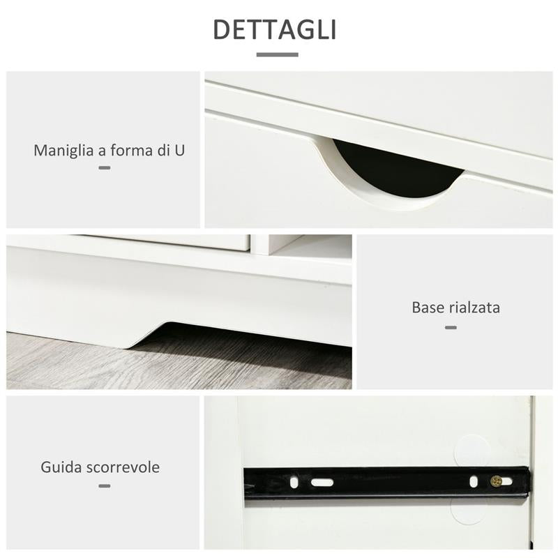 SCARPIERA SALVASPAZIO, IN LEGNO, BIANCA, 80,5X30,5X43,5CM