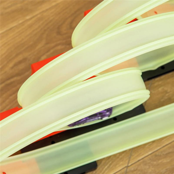 PISTA PER MACCHININE CON EFFETTI LUMINOSI E AUTOMOBILINA, PER BAMBINI