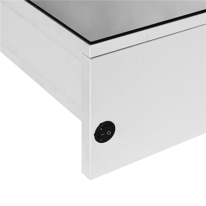 ARMADIETTO CON SPECCHIO A MURO E LUCI A LED E RIPIANO 80X15X60CM