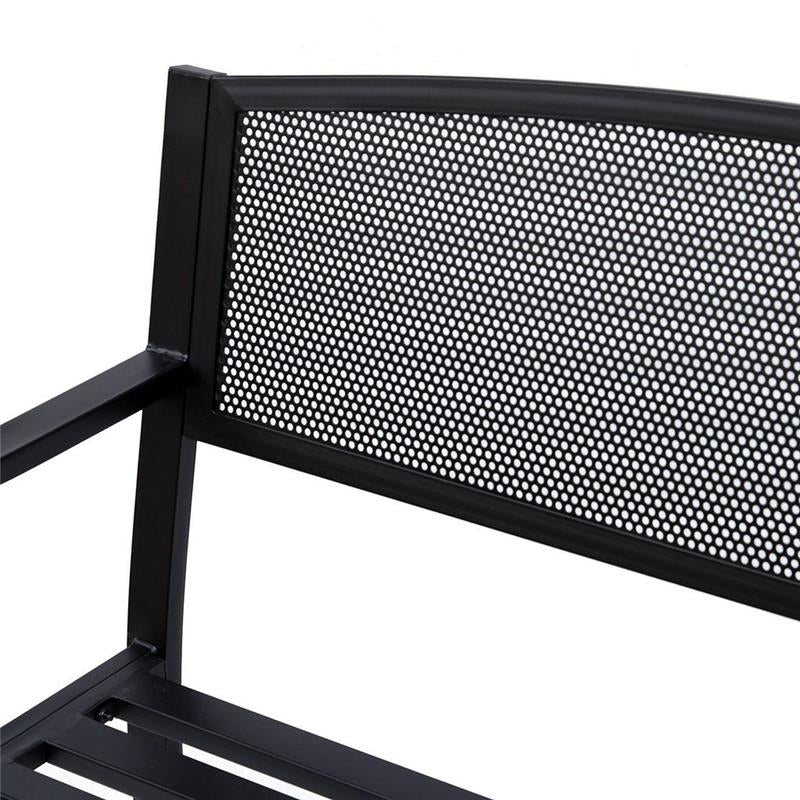 PANCHINA DA ESTERNO IN ACCIAIO, NERO, 127X60X85CM