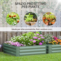 SET DI 2 LETTI PER ORTO RIALZATI IN ACCIAIO ZINCATO PER PIANTE E ORTAGGI, 100X100X30CM