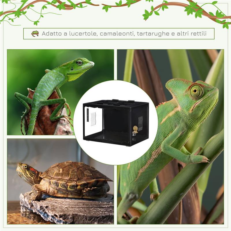 TARTARUGHE DI TERRA CAMALEONTE, IGUANA, GECO E RETTILI IN VETRO CON TERMOMETRO