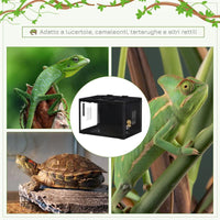 TARTARUGHE DI TERRA CAMALEONTE, IGUANA, GECO E RETTILI IN VETRO CON TERMOMETRO