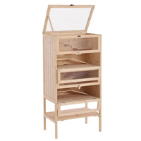 GABBIA PER RODITORI E CRICETI A 4 RIPIANI CON TETTO APRIBILE IN LEGNO 60X40X120CM