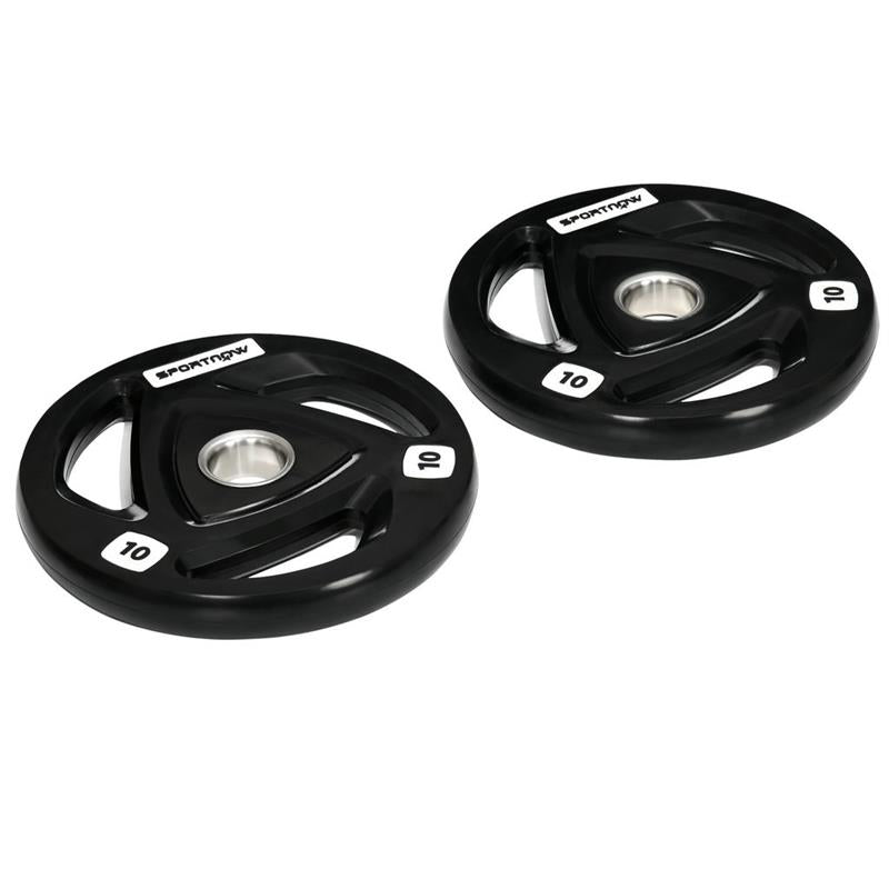 SET DI 2 DISCHI PESI IN ACCIAIO CON RIVESTIMENTO IN GOMMA PER BILANCIERE 10 KG